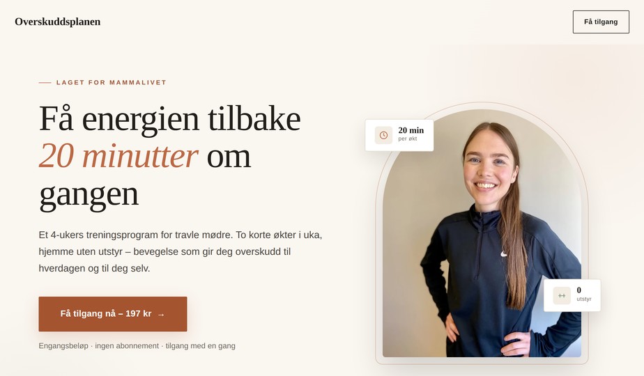 Overskuddsplanen nettside
